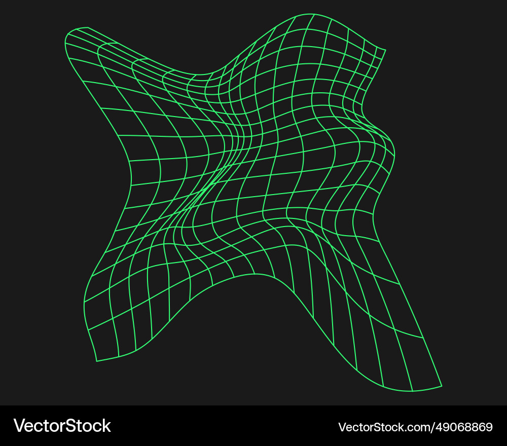 Distorted cyber grid cyberpunk geometry element vector image