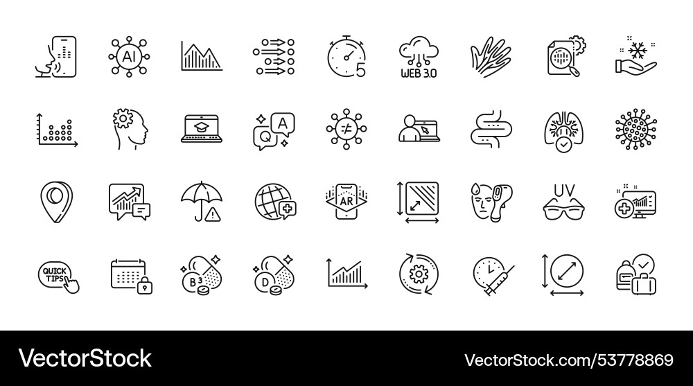 Engineering accounting and timer line icons pack Engineering accounting and timer line icons pack vector image