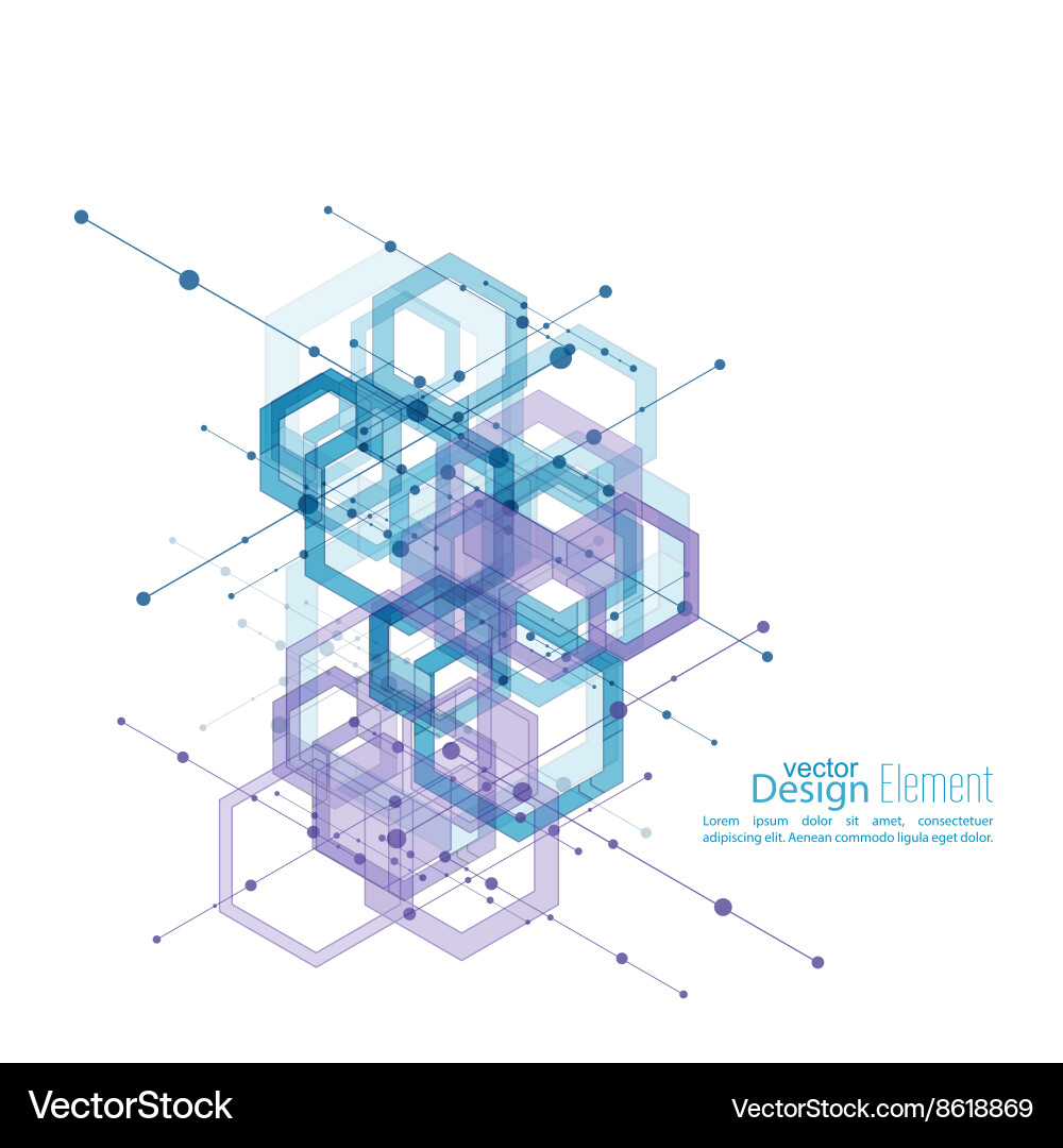 Geometric Data Network vector image