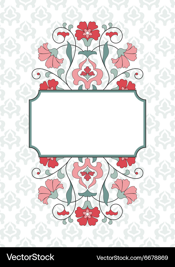 Invitation card with floral ornament Vector Image