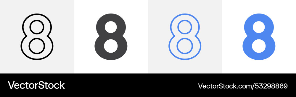 Nummer 8 Symbol-Set verwenden für Web-ui oder App Nummer 8 Symbol-Set verwenden für Web-ui oder App vektorbild