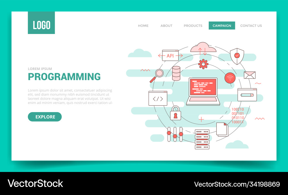 Programming Circle Concept vector image