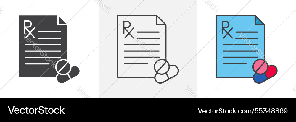 Rx icons pack for website designs Royalty Free Vector Image
