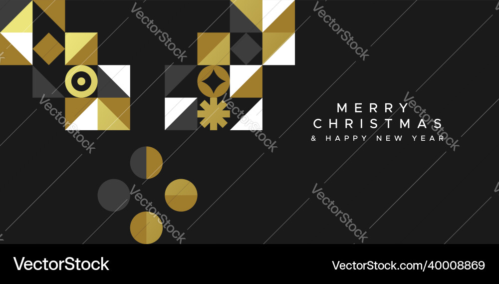 Year gold holly abstract mosaic card Year gold holly abstract mosaic card vector image