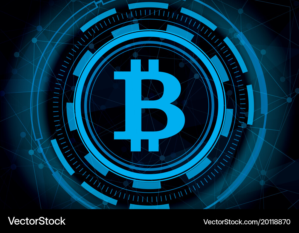 Abstract technology bitcoin with digital line vector image