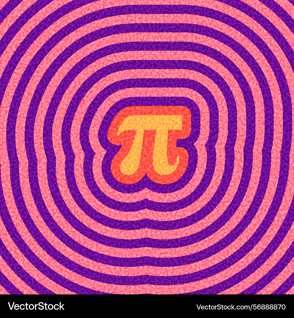 Bright pi symbol with wave pattern Bright pi symbol with wave pattern Vector Image