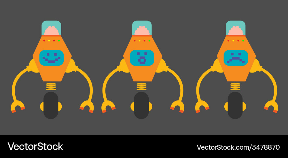 Funny robots set 2 Vector Image