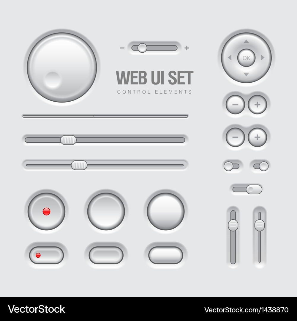 Modern Gray Web UI Elements vector image