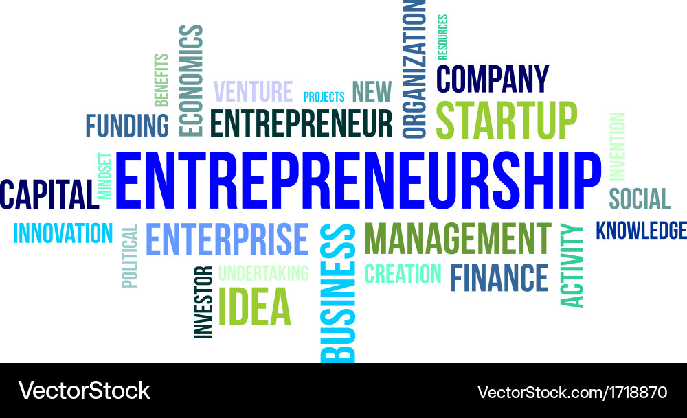 Word cloud entrepreneurship vector image