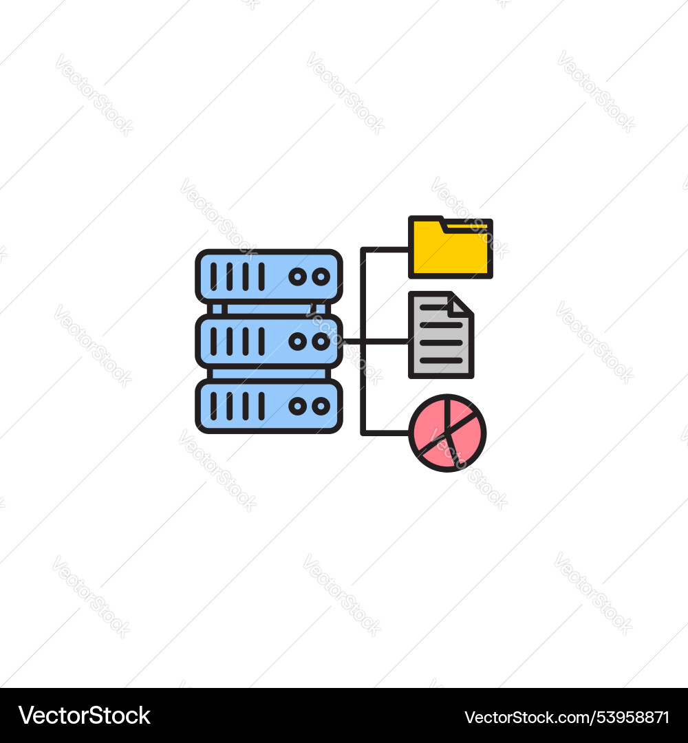 Database colored icon on white background vector image