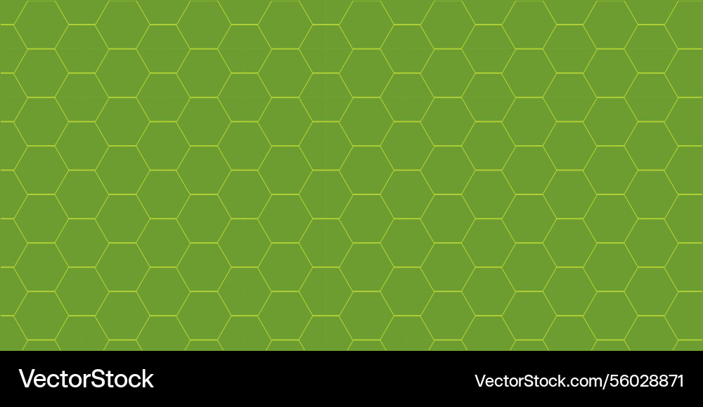 Hexagonal grid pattern on green vector image