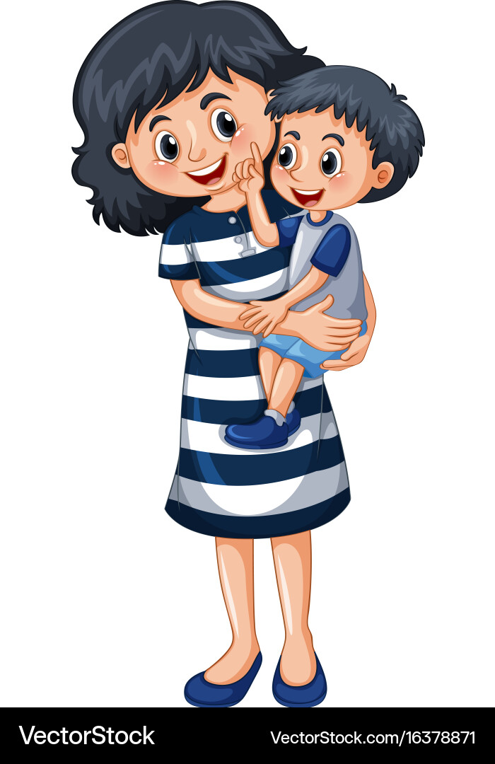 Mother and Child Portrait Vector Image