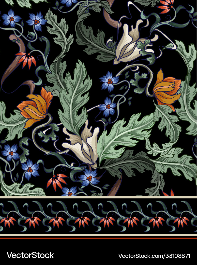 Nahtloses Muster mit Blumen im Art deco Stil Nahtloses Muster mit Blumen im Art deco Stil vektorbild