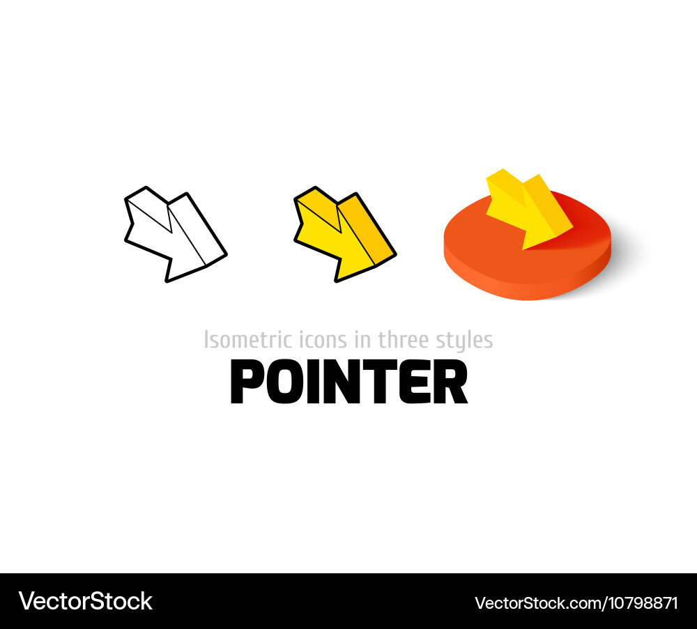 Pointer icon in different style Vector Image