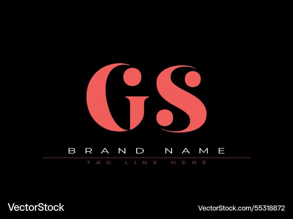 Abstract letter gs minimal logo design template Vector Image