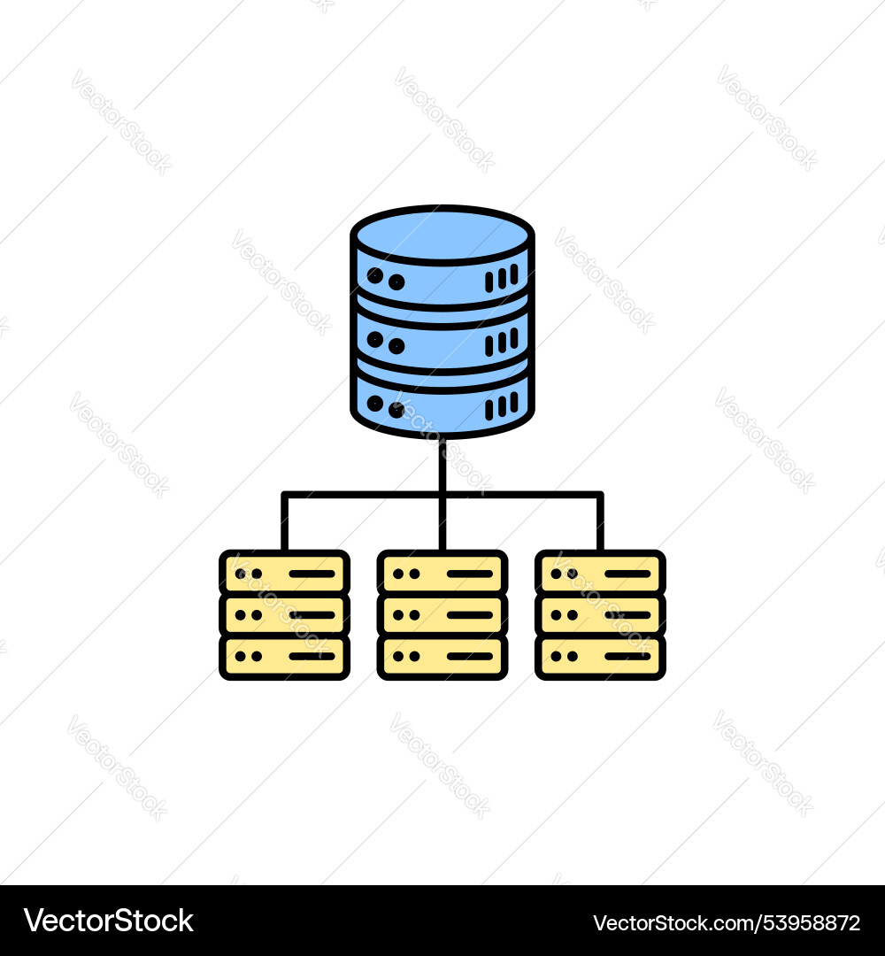 Database colored icon on white background vector image