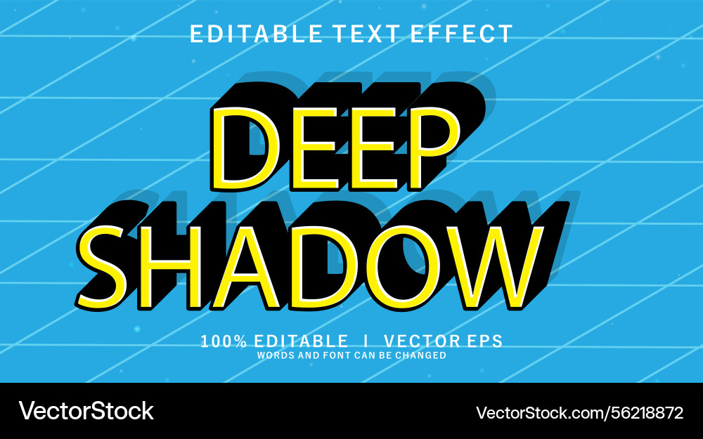 Deep shadow text effect with modern style design Deep shadow text effect with modern style design Vector Image