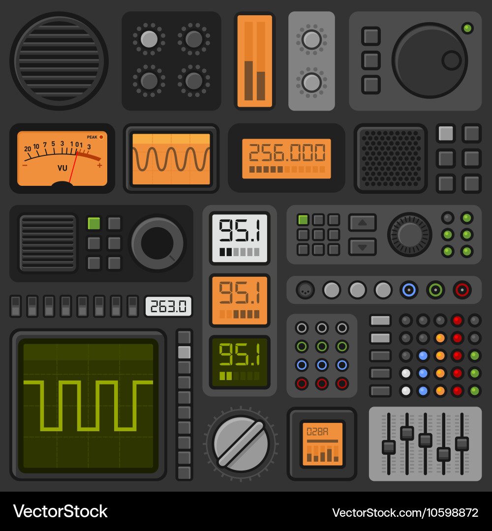 Digital Control Panel Interface Vector Image