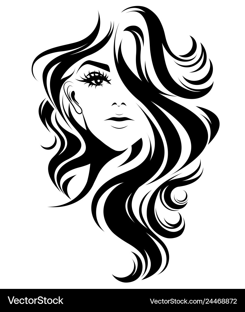 Elegante Frauen Haar Icon vektorbild
