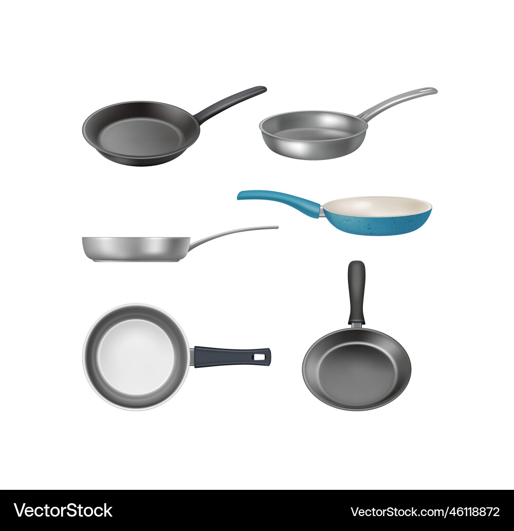 Frying pan kitchen tools container decent Vector Image