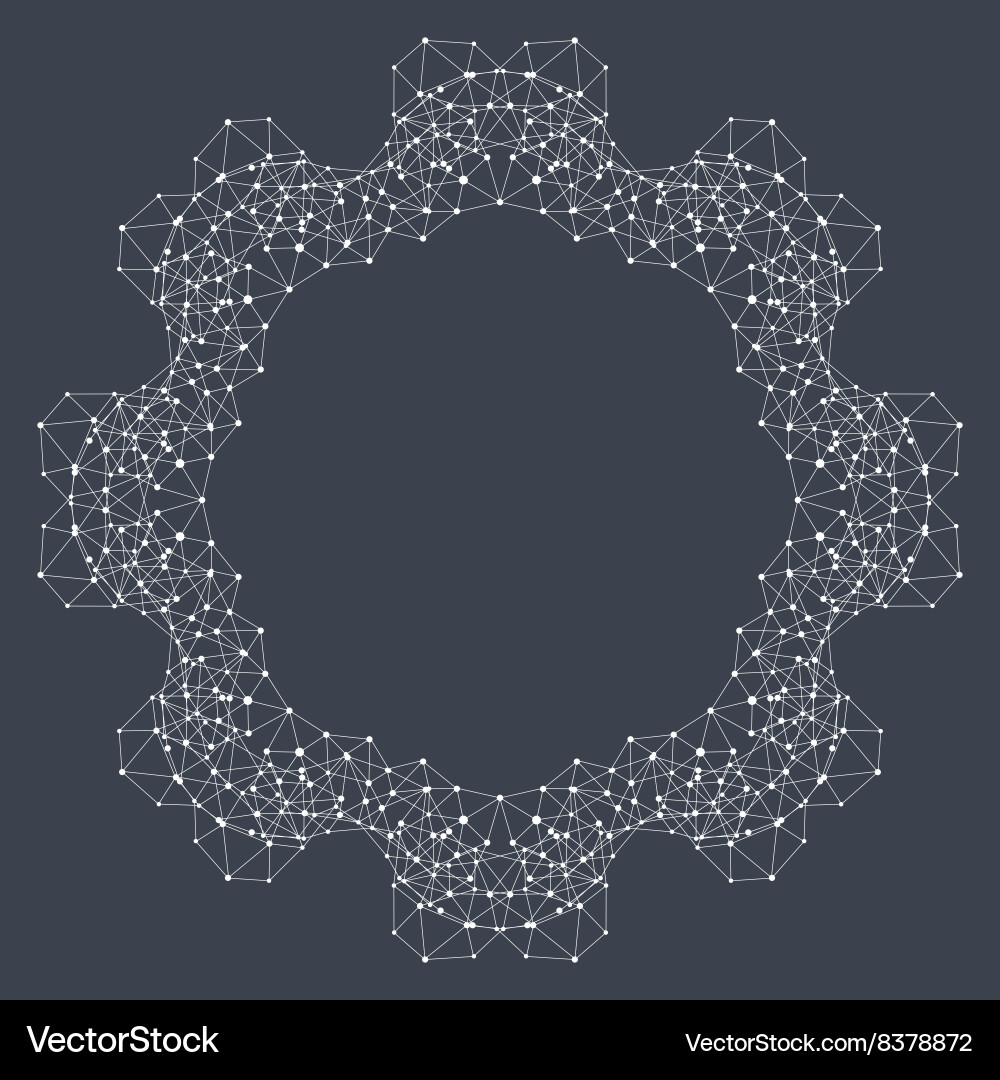 Geometric abstract form with connected line vector image