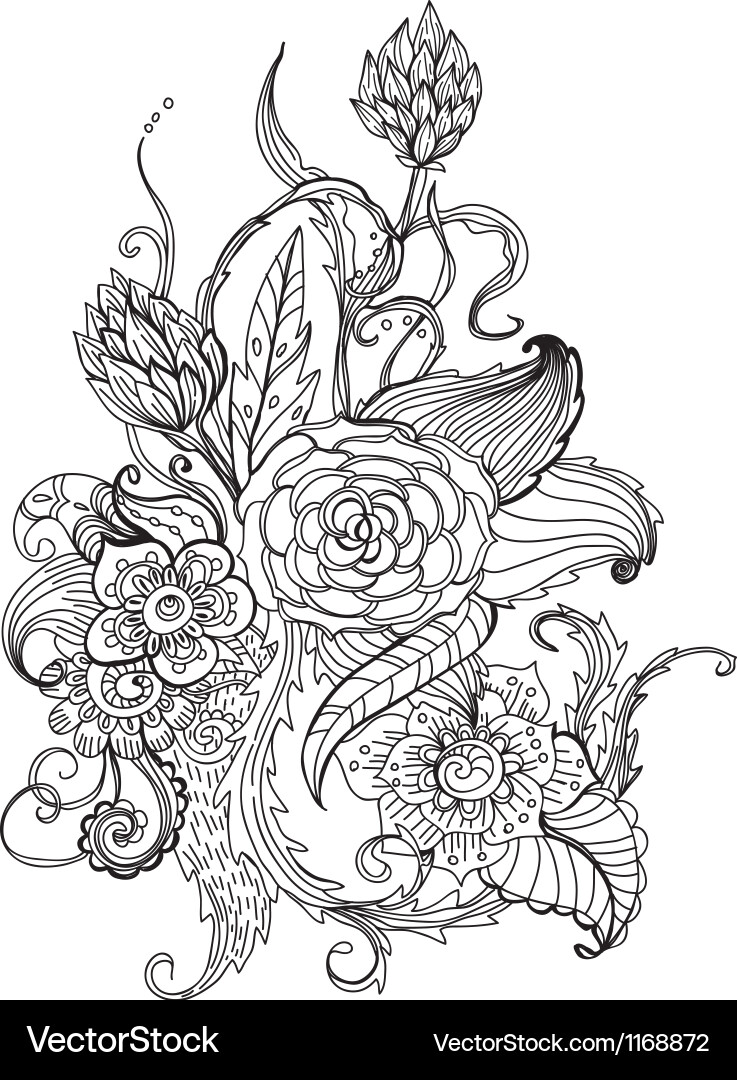 Romantic Floral Ornament Vector Image