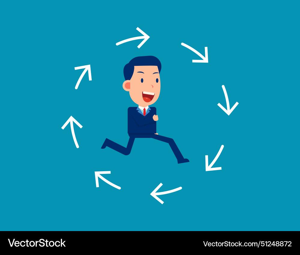 Running in endless loop of arrows business Running in endless loop of arrows business vector image