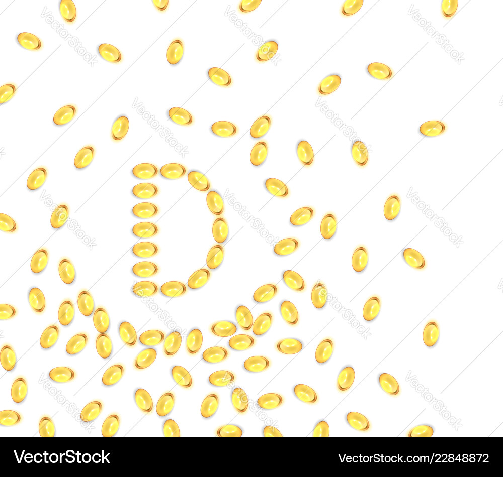 Vitamine d background gel pills Vitamine d background gel pills vector image