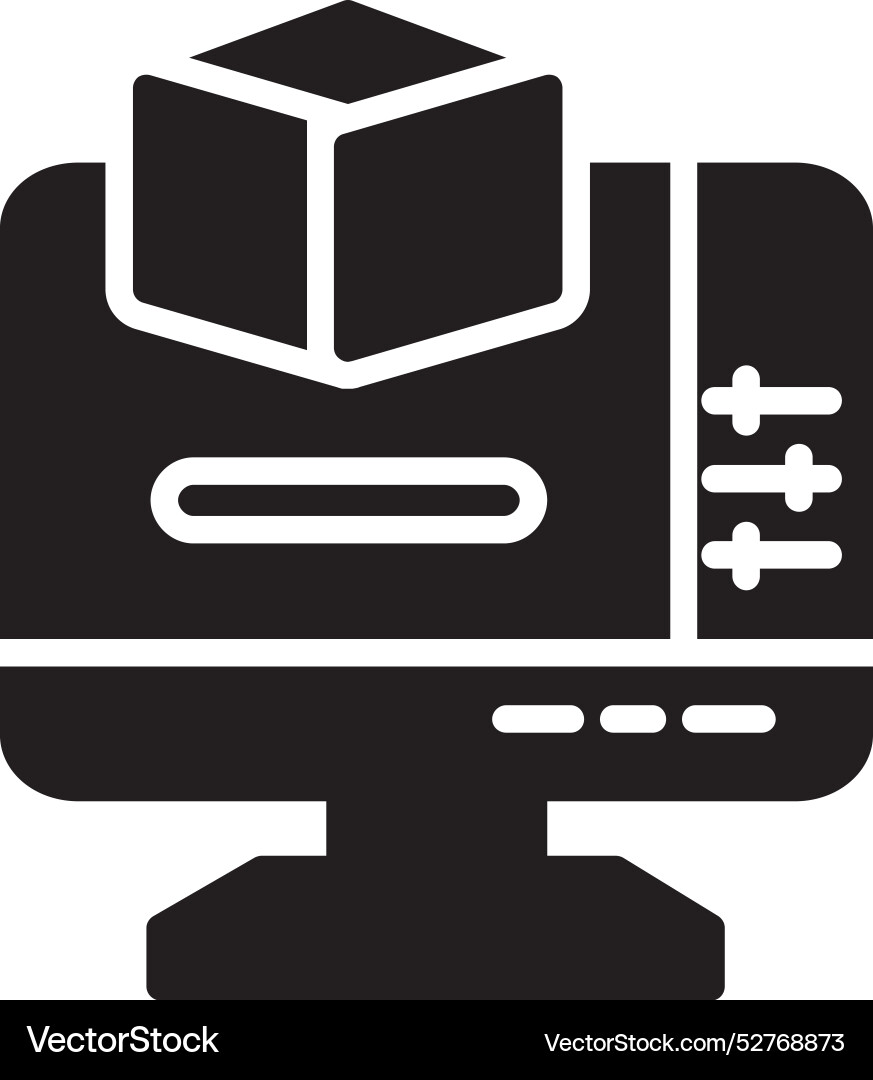 3d modeling icon design Vector Image