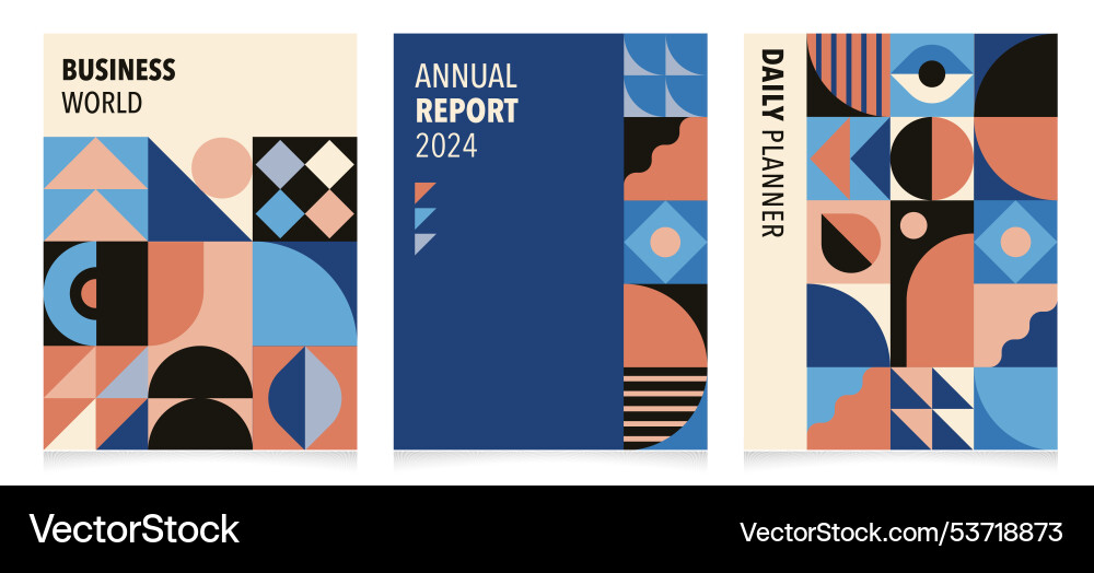 Abstract bauhaus book cover design collection Abstract bauhaus book cover design collection vector image