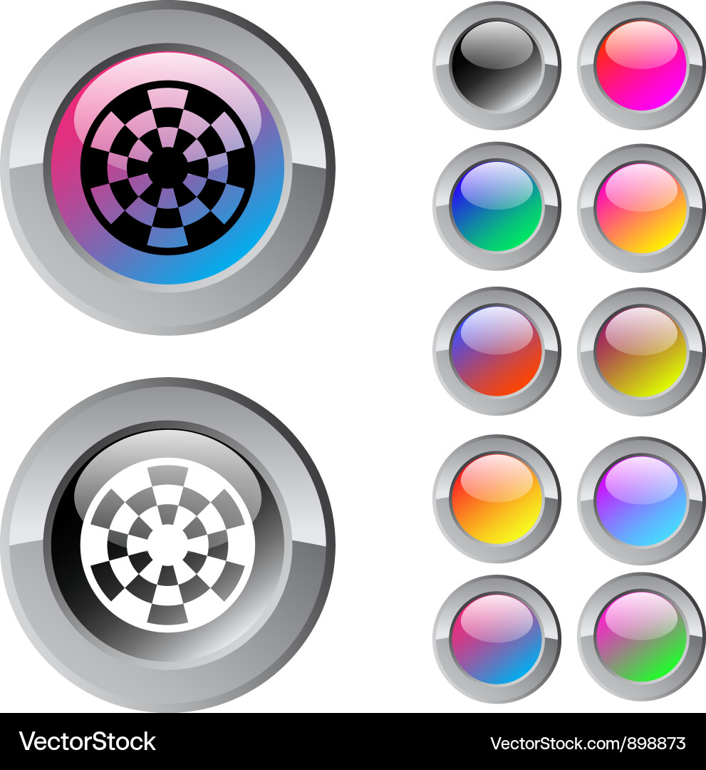 Colorful Multicolor Round Target Button Vector Image