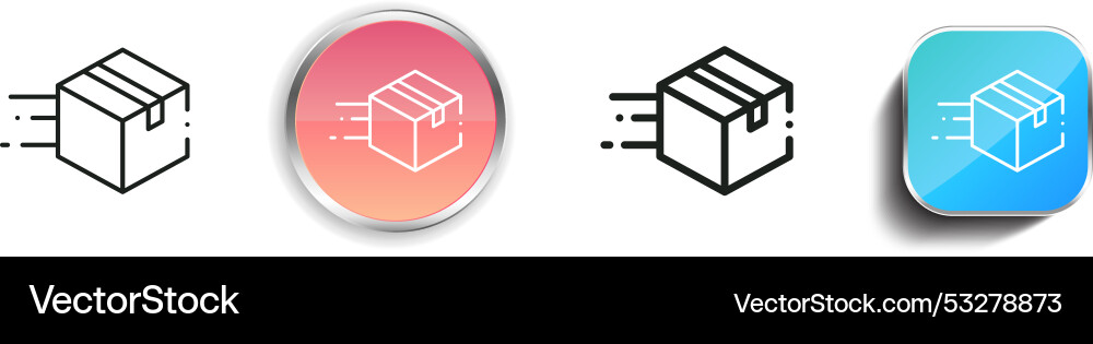 Delivery icon thin linear regular and button vector image
