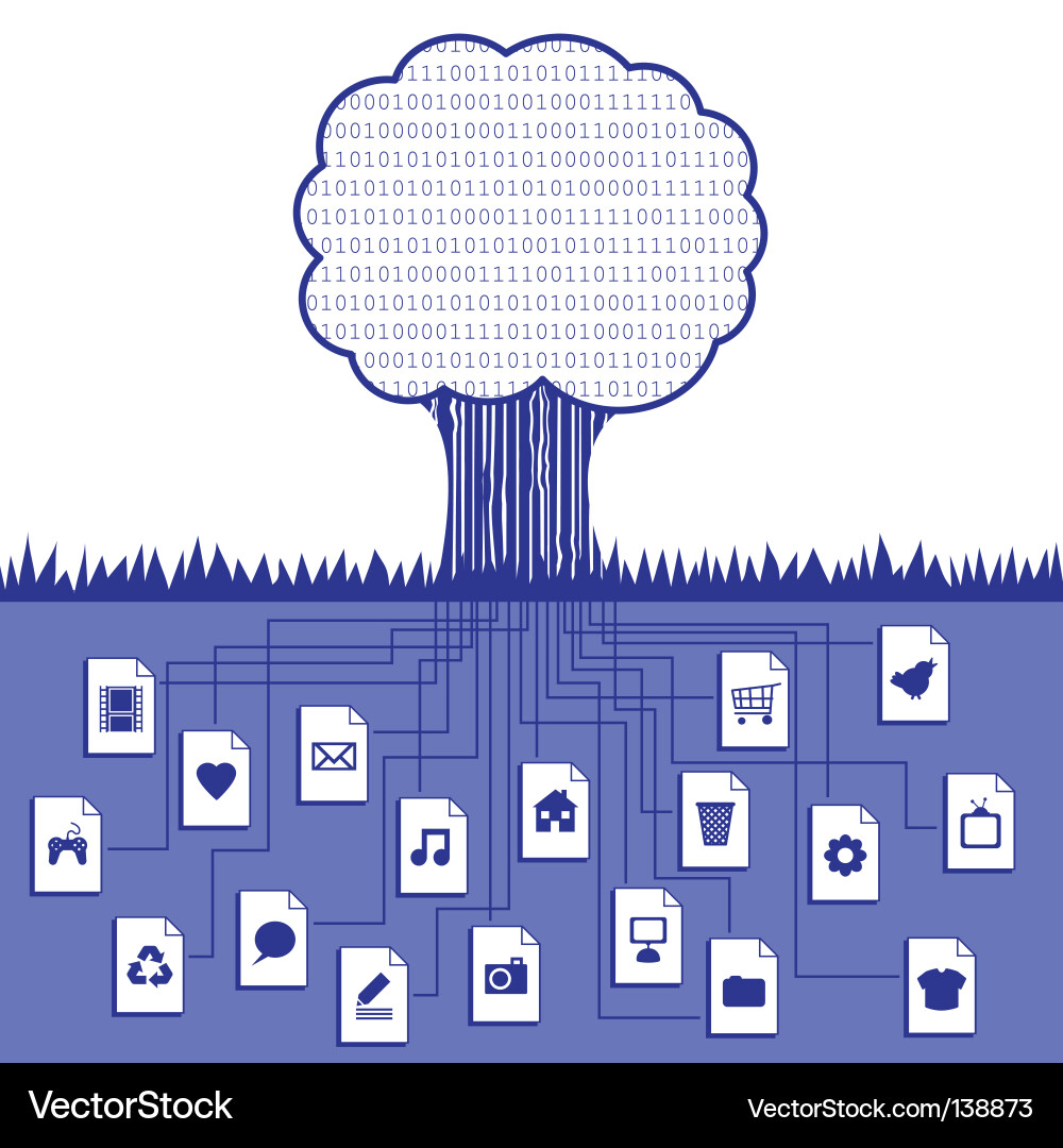 Digital Tree Network Vector Image