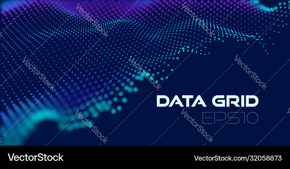 Futuristic wave particle grid for concept design Futuristic wave particle grid for concept design vector image