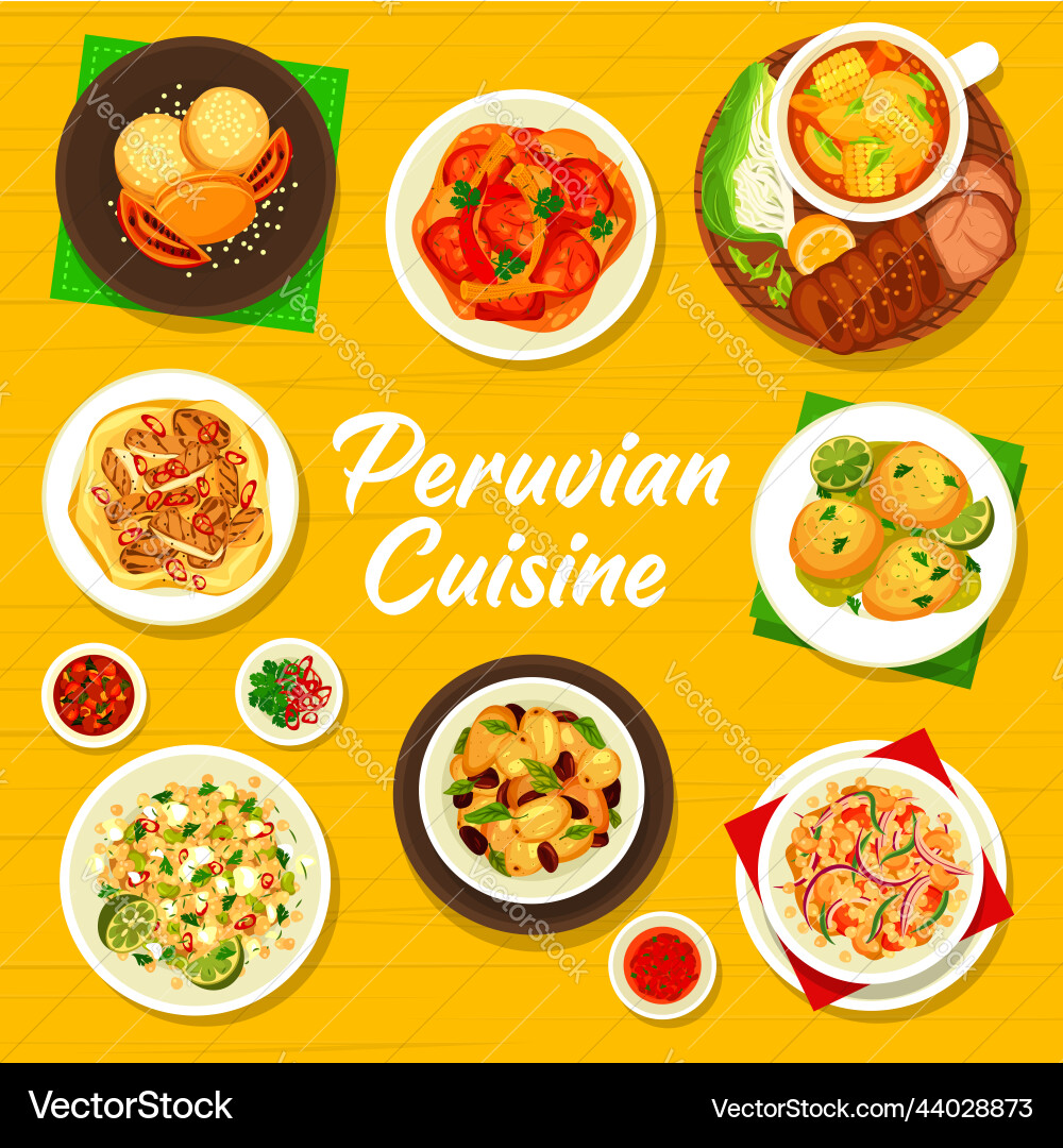 Peruvianische Küche Abdeckung Seite Design Template Peruvianische Küche Abdeckung Seite Design Template vektorbild