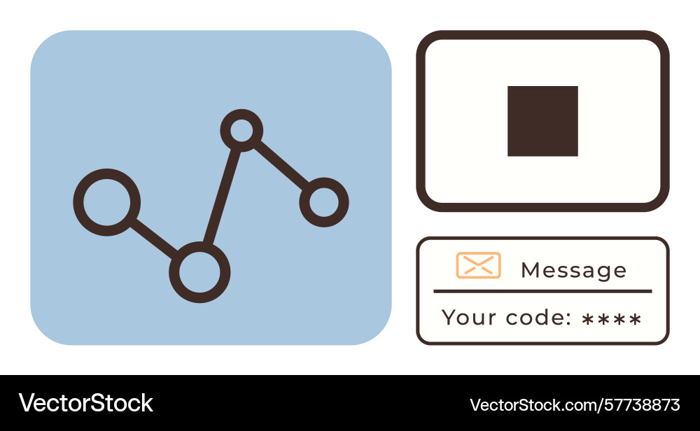 Sichere Nachricht mit Prüfcode und Daten vektorbild