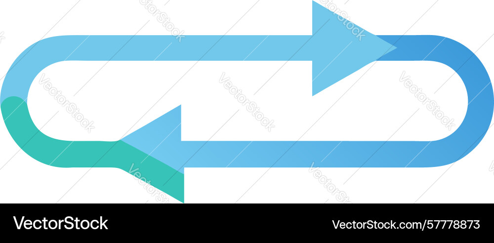 U-turn arrow icon for reverse or repeat action Vector Image