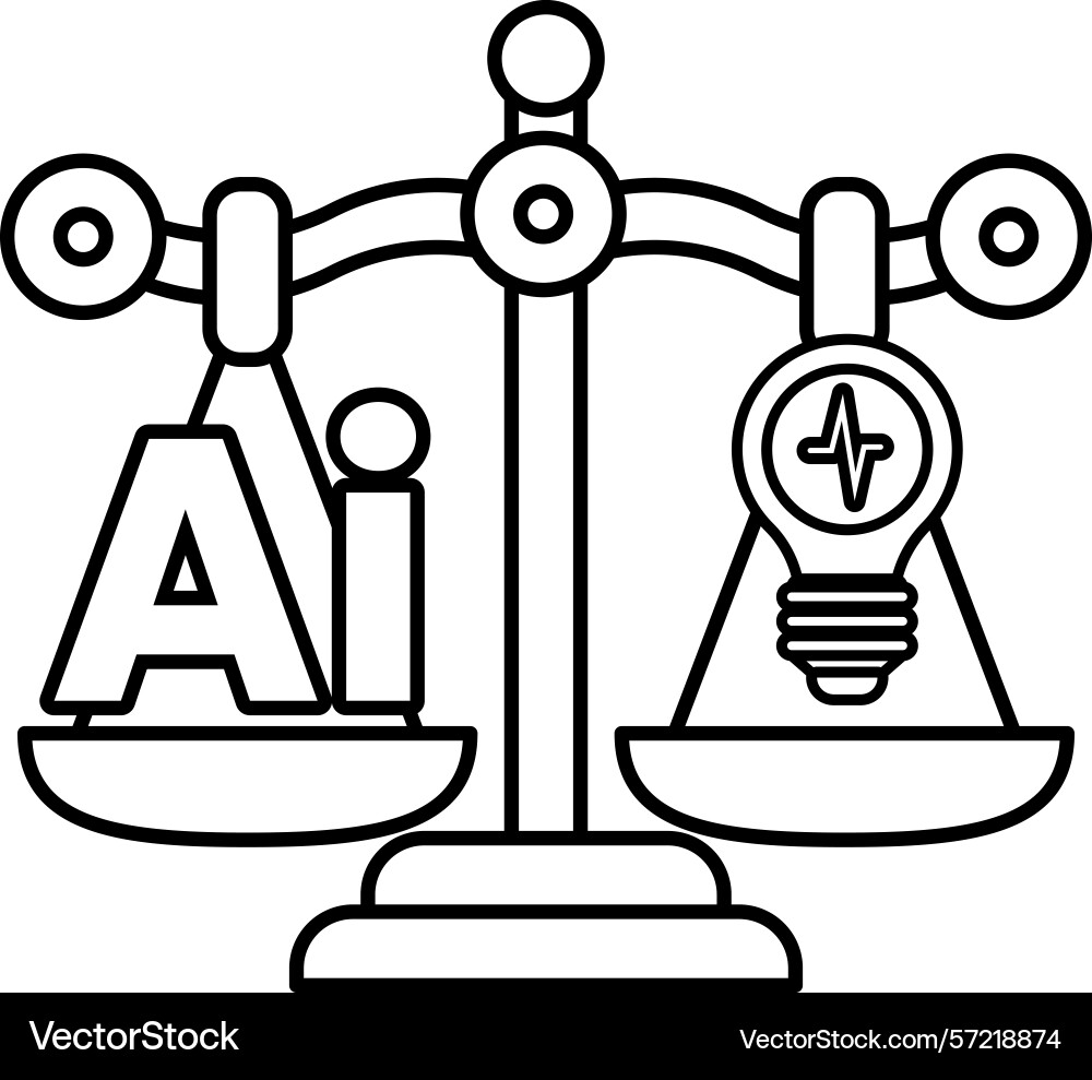 A scale with the letters ai on one side Vector Image