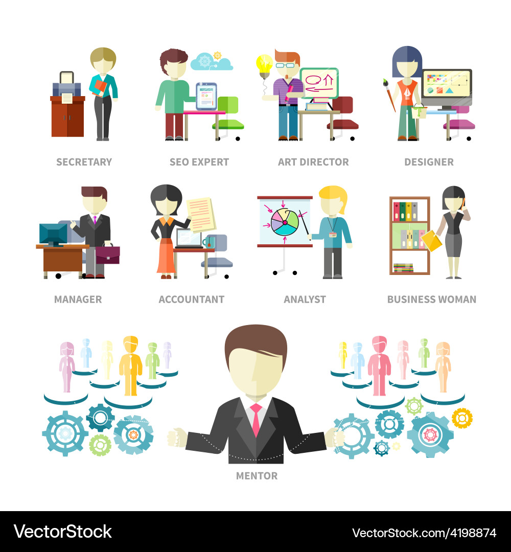 Business peoples professions Royalty Free Vector Image