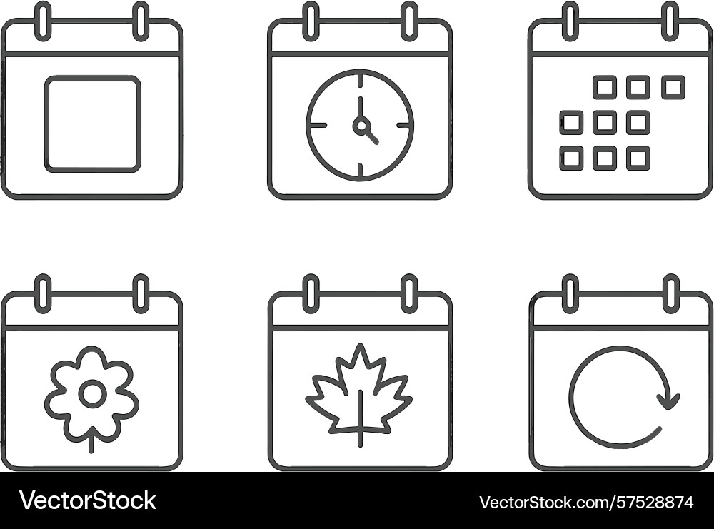 Calendar icons representing various dates times Calendar icons representing various dates times vector image