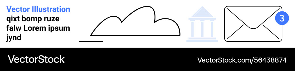 Cloud connection with message notification Vector Image