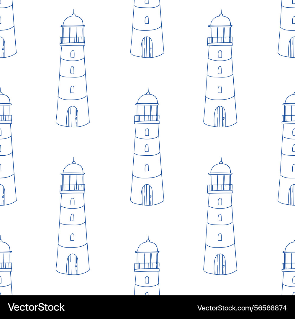 Elegant pattern of lighthouses displayed Elegant pattern of lighthouses displayed Vector Image