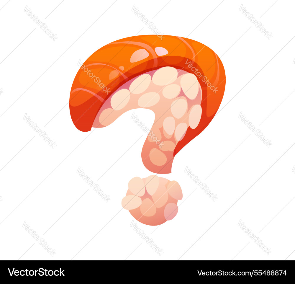 Fast food sushi alphabet font question mark Fast food sushi alphabet font question mark vector image