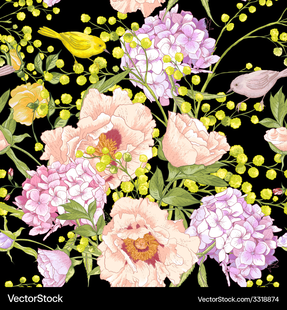 Gentle spring floral seamless background Vector Image
