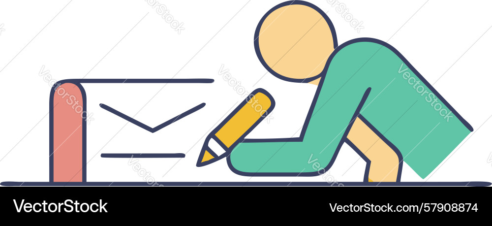 Man writing a letter or message design generative Vector Image