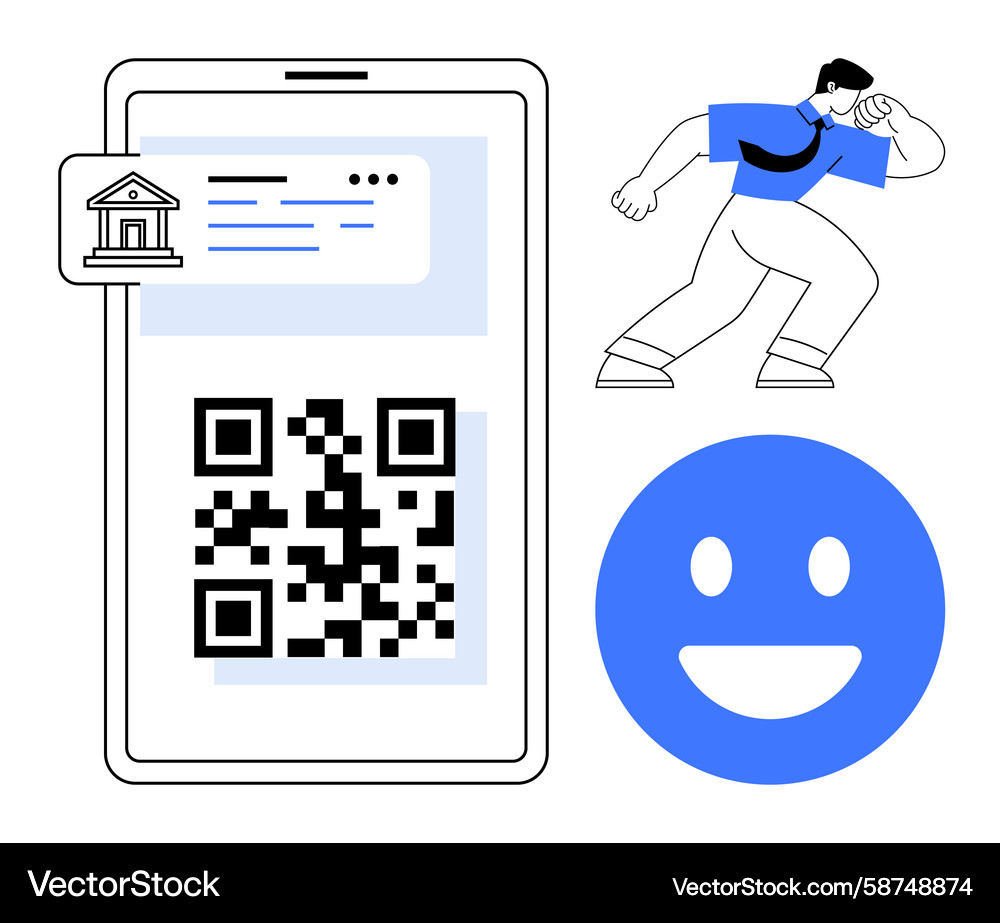 Mobile Payment QR Code System Vector Image