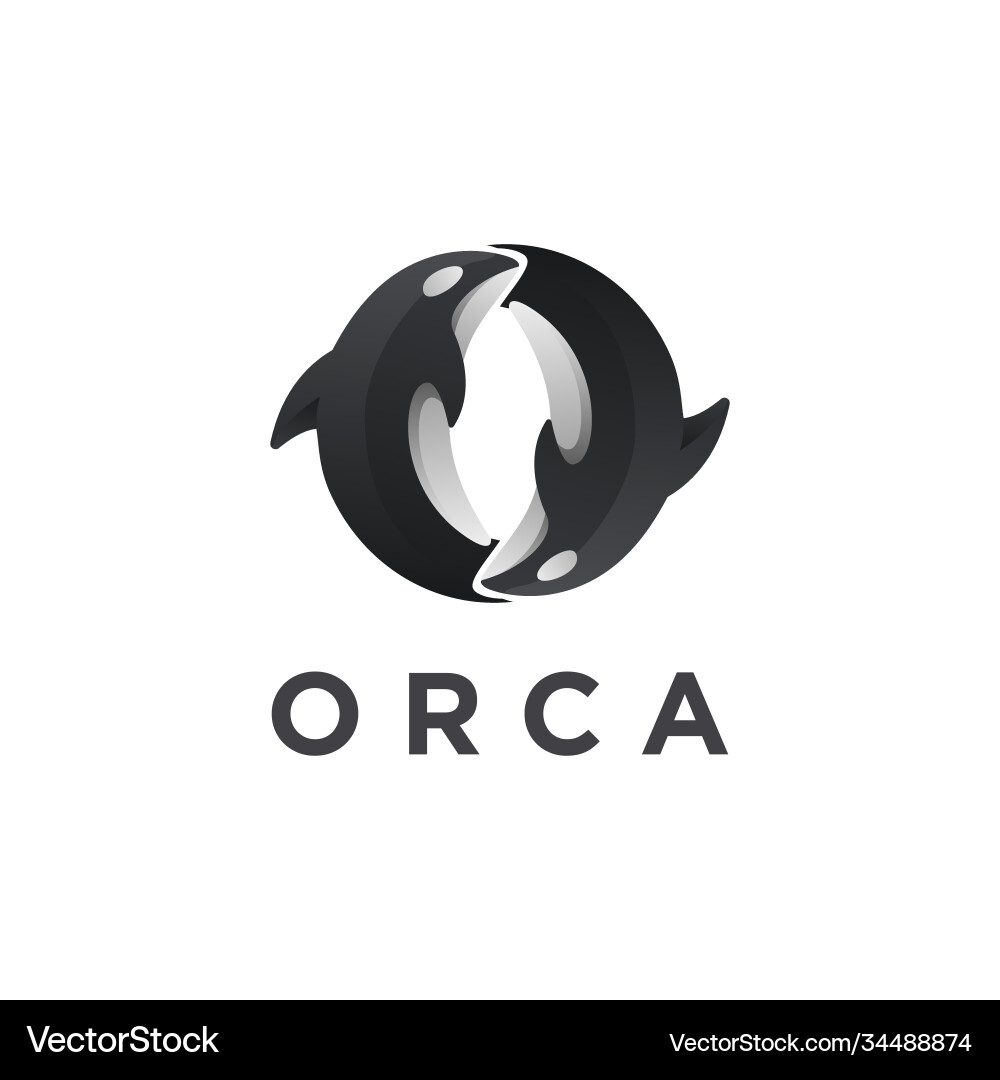 Modernes Paar Orca Killer Wal Logo-Ikone Modernes Paar Orca Killer Wal Logo-Ikone vektorbild