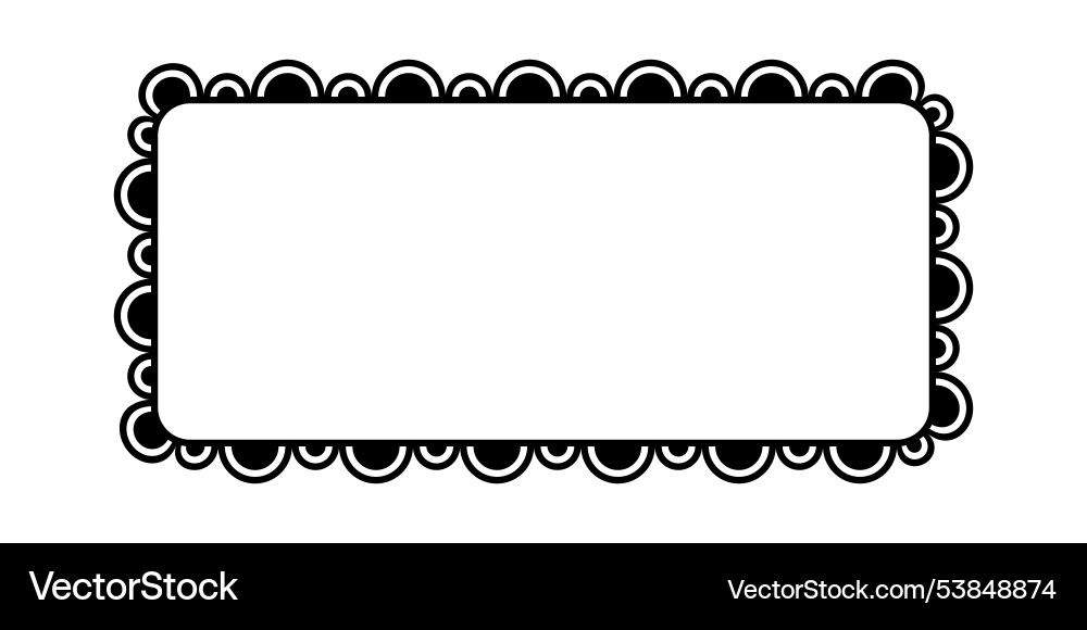 Scalloped edge square frame simple rectangle Vector Image