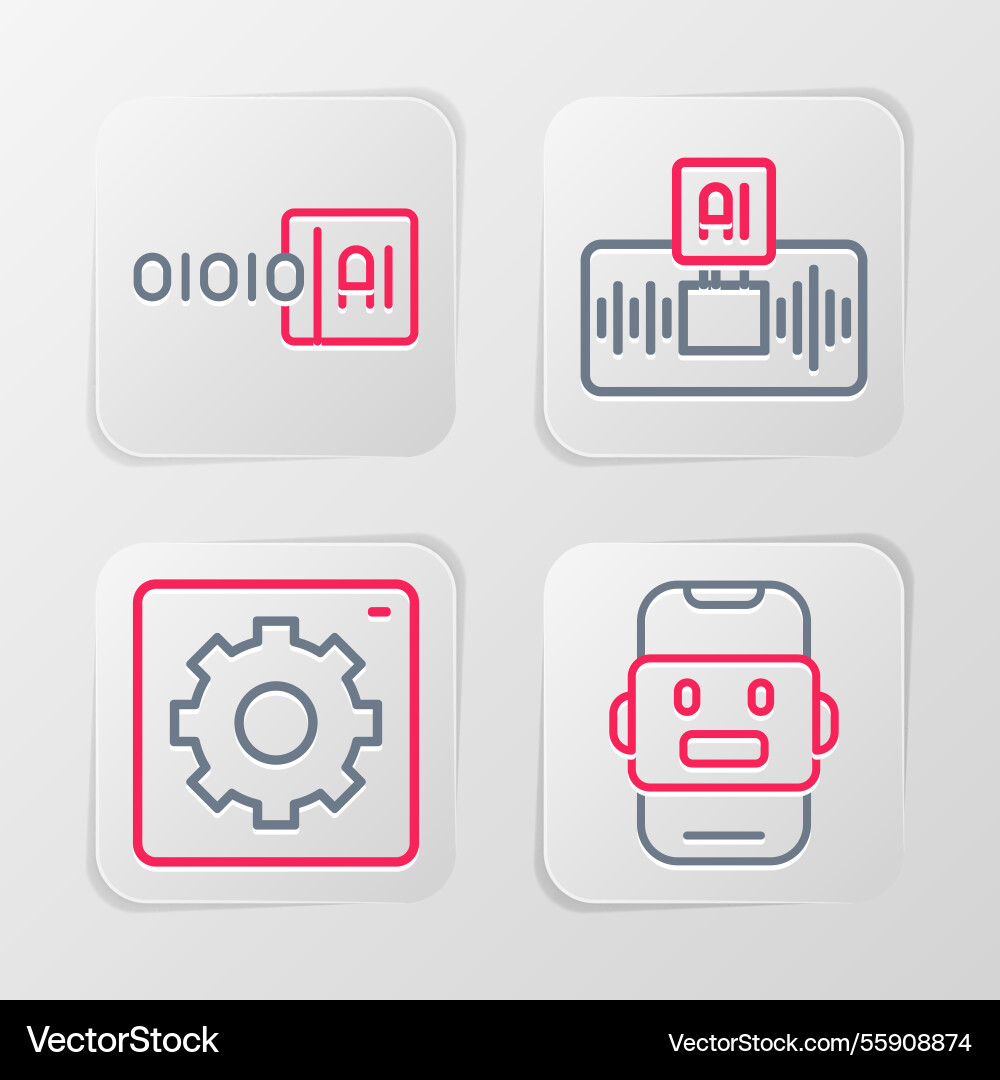 Set line chat bot computer api interface Set line chat bot computer api interface vector image