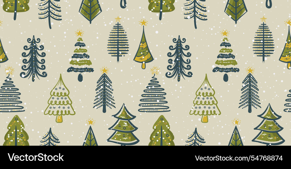 Snowy background with fir trees and snow Vector Image